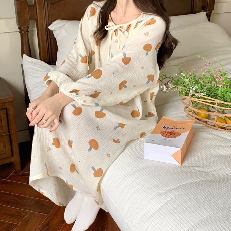 Siensien - Pyjamajurk met paddenstoelenprint