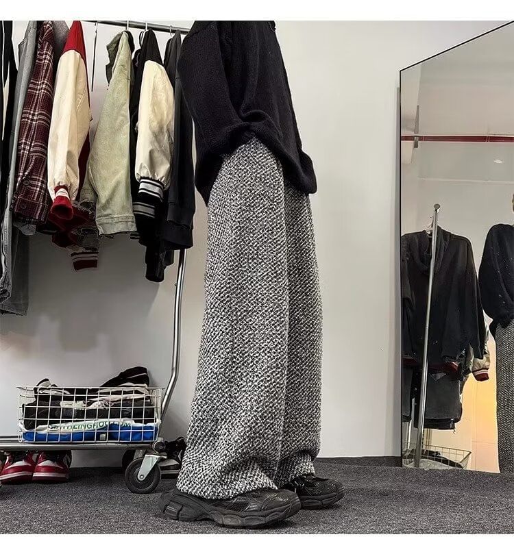 Blueforce - Mid Rise Tweed Wijde Broek