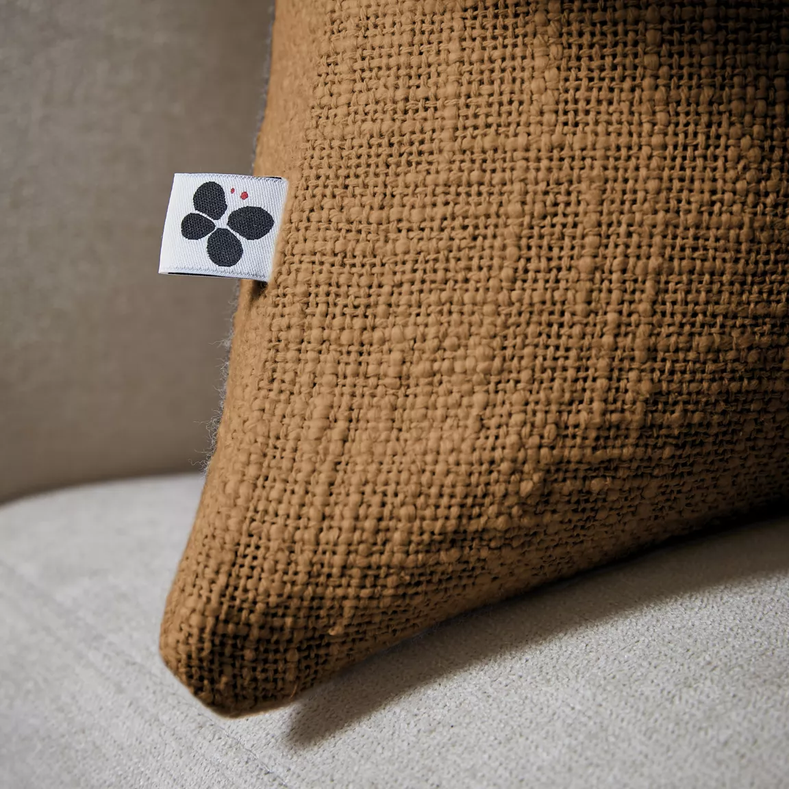 Coussin carré coton (60 x 60 cm) Sixtine Camel