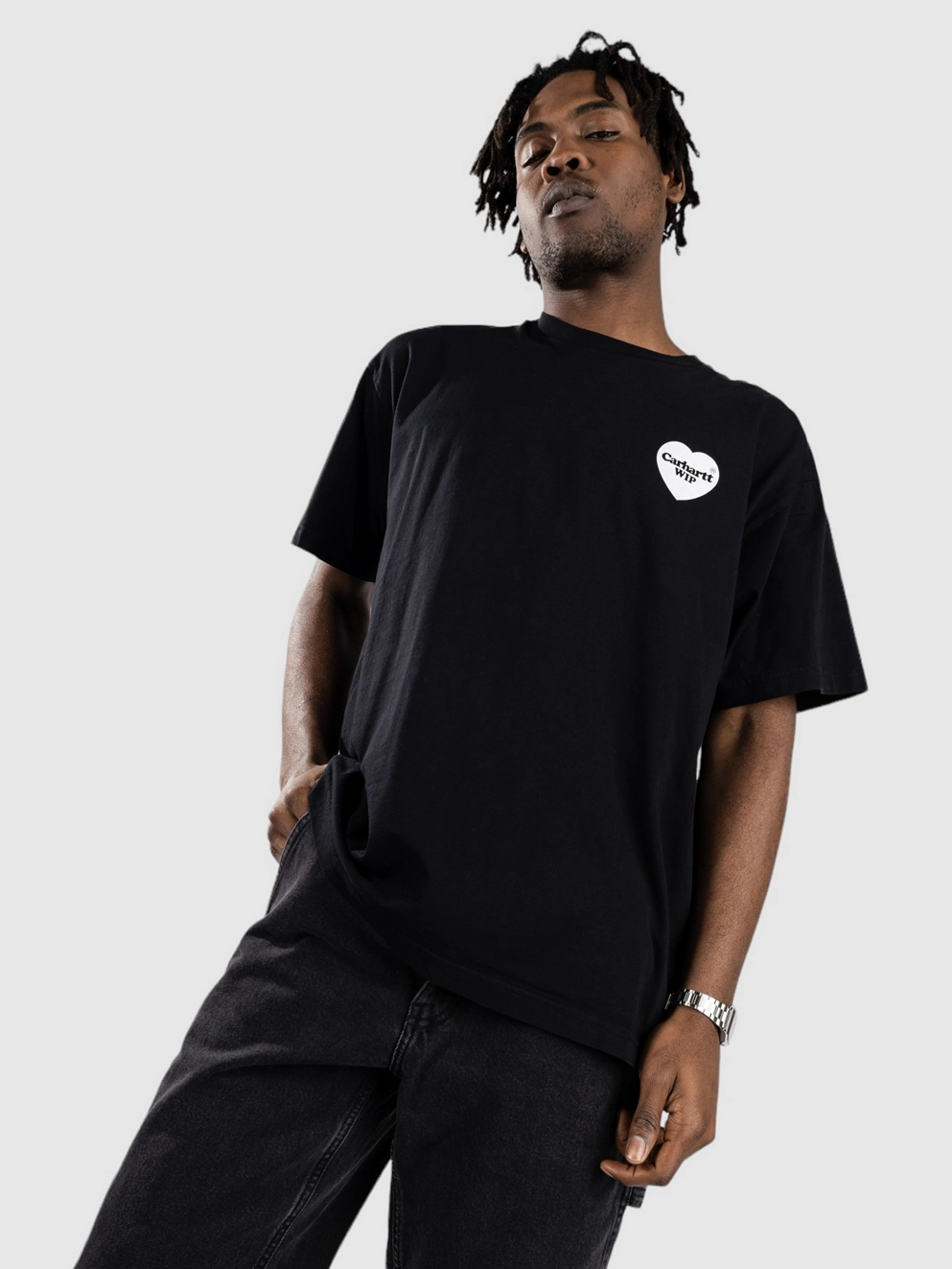 Carhartt WIP Heart Bandana T-Shirt black/white stone washed