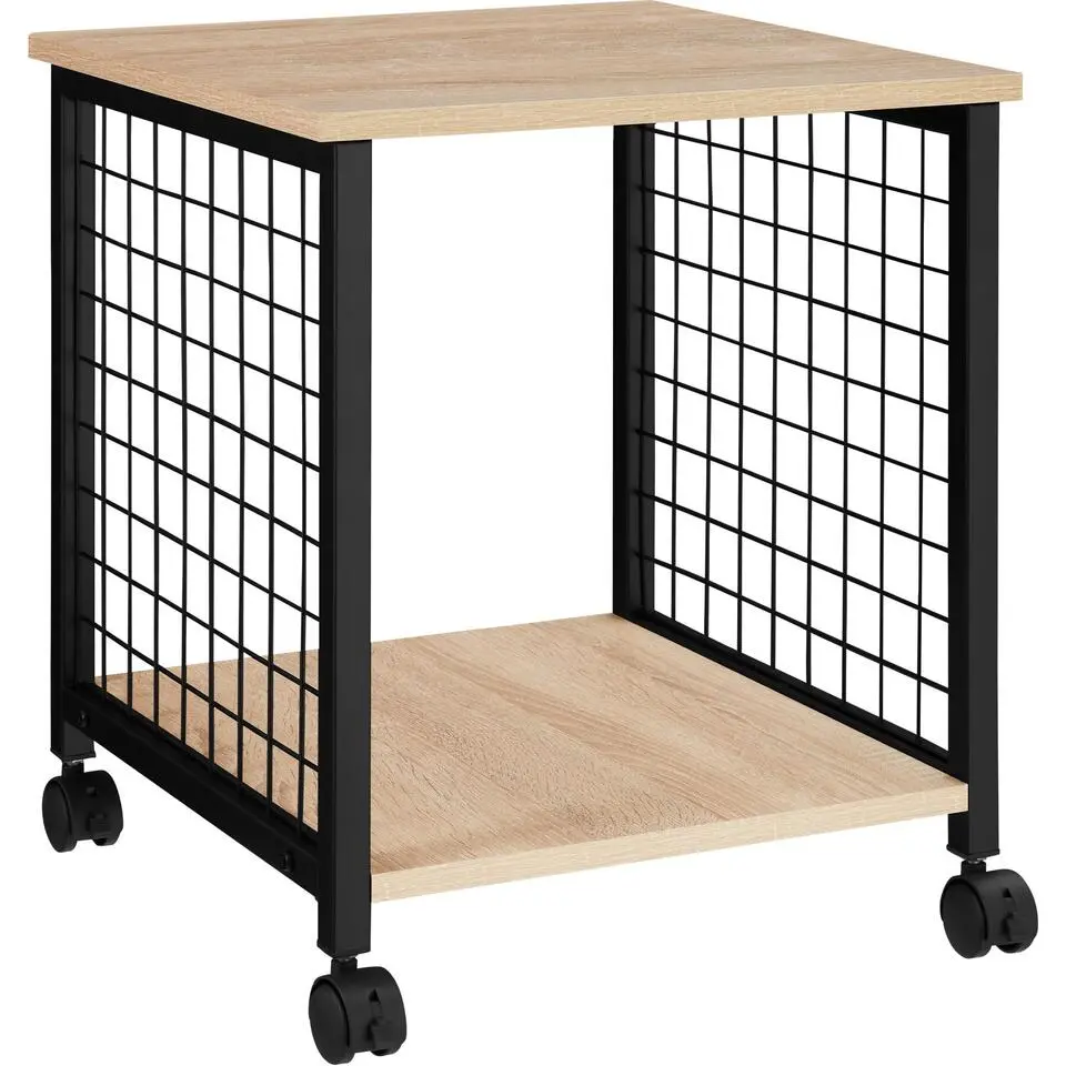 tectake Bijzettafel Gary 40x40x48cm, Industrieel Licht Hout, Eiken Sonoma