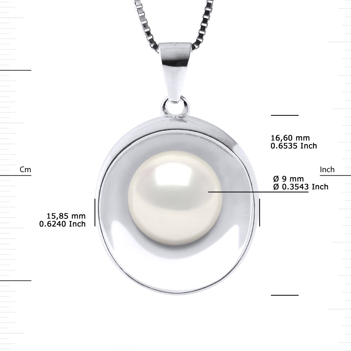 Collier REFLETS Perle d'Eau Douce 9-10 mm Blanche Argent 925