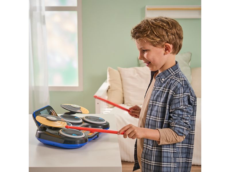 Vtech Musikspielzeug Kidi DJ Drums -DE- Elektronisches Schlagzeug mit coolen Leuchteffekten und realistischen Schlagzeuggeräuschen
