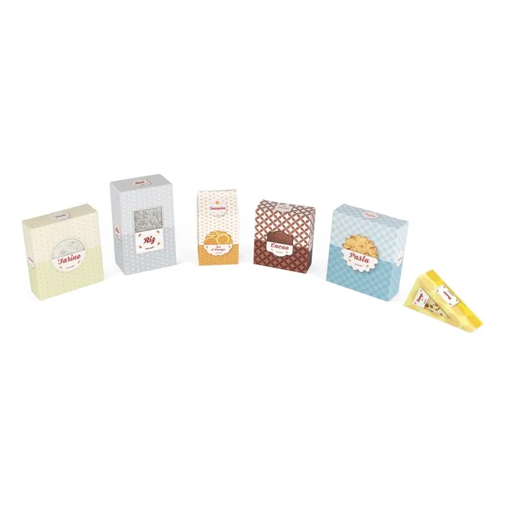 Janod Epicerie Green Market en bois avec 32 accessoires
