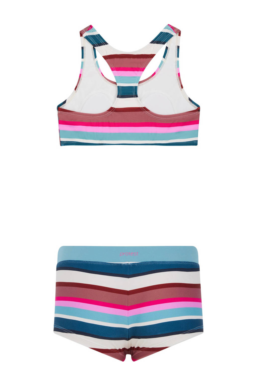 crop bikini PRTLAXMI JR roze/wit/blauw