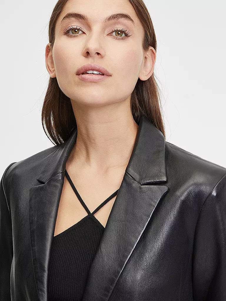 GIPSY BY MAURITIUS Lederblazer Oversized Fit schwarz