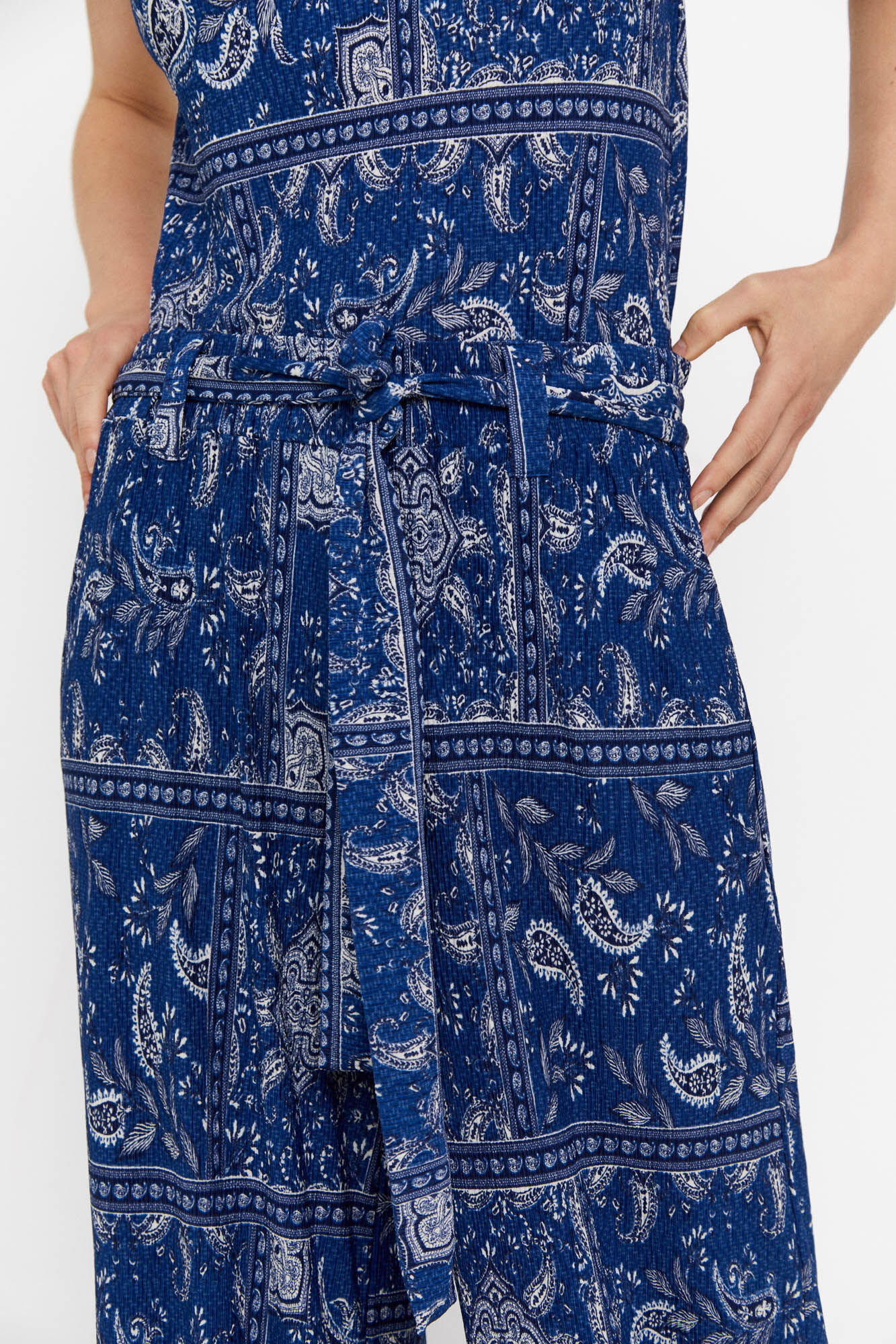 Calças de malha estampadas - Estampa azul