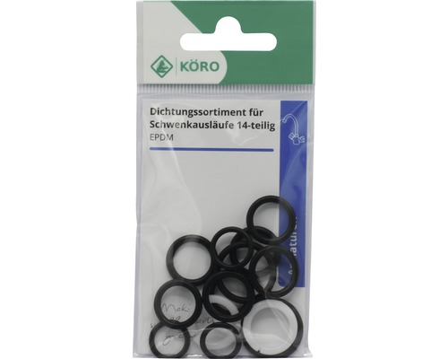 Assortiment draaibare uitlopen XL O-ringen 14 stuks
