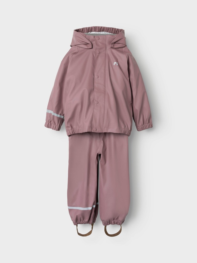 Name It Regenmantel »NKNDRY10 für Mädchen mit Regenjacke und Hose im Set«, 2 Stk. unifarben, casual, regular fit, Kunstfaser, Web
