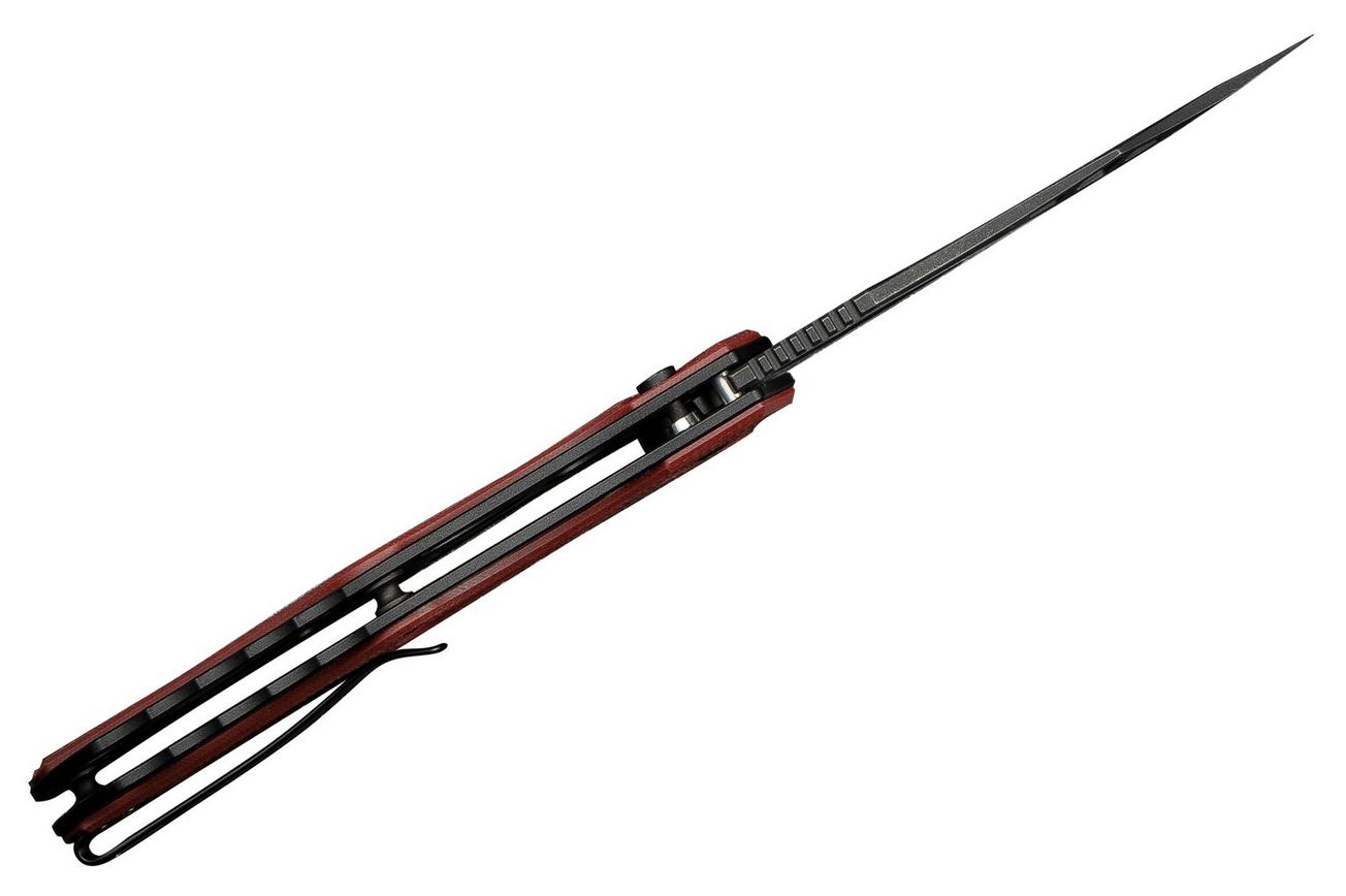 Civivi Biophase C23083C-1 Blackwashed Nitro-V, Black Aluminium Burgundy Coarse G10, zakmes