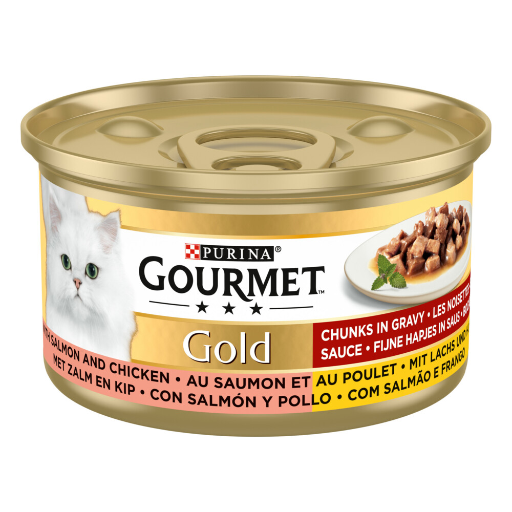 Gourmet Gold Fijne Hapjes Zalm - Kip85 gr