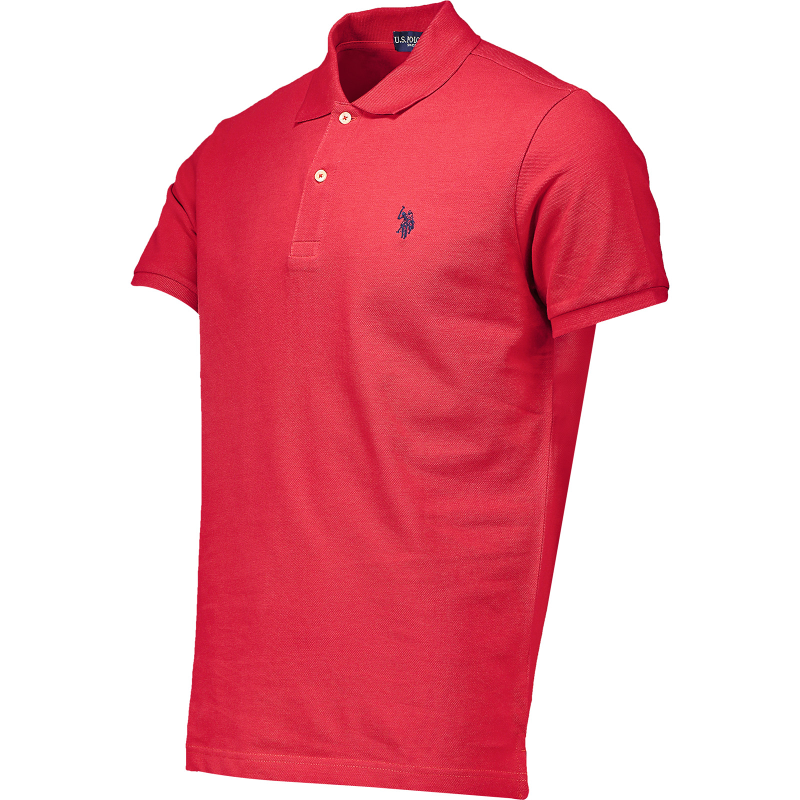 U.S. Polo Assn. Herren-Poloshirt uni Pique S, rot