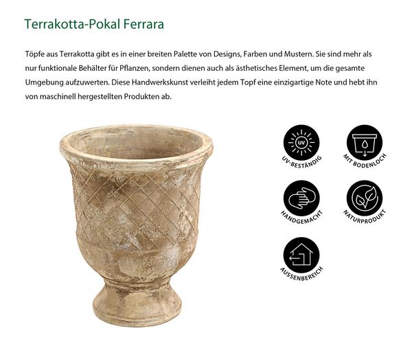 Dehner Terrakotta-Pokal Ferrara, rund,