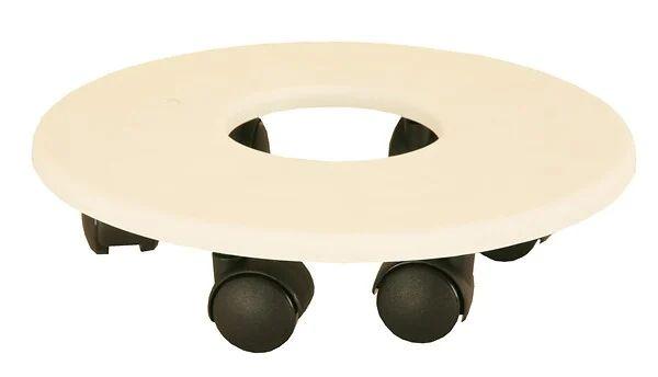 SUPPORT 6 ROULETTES D.26.5CM BLANC