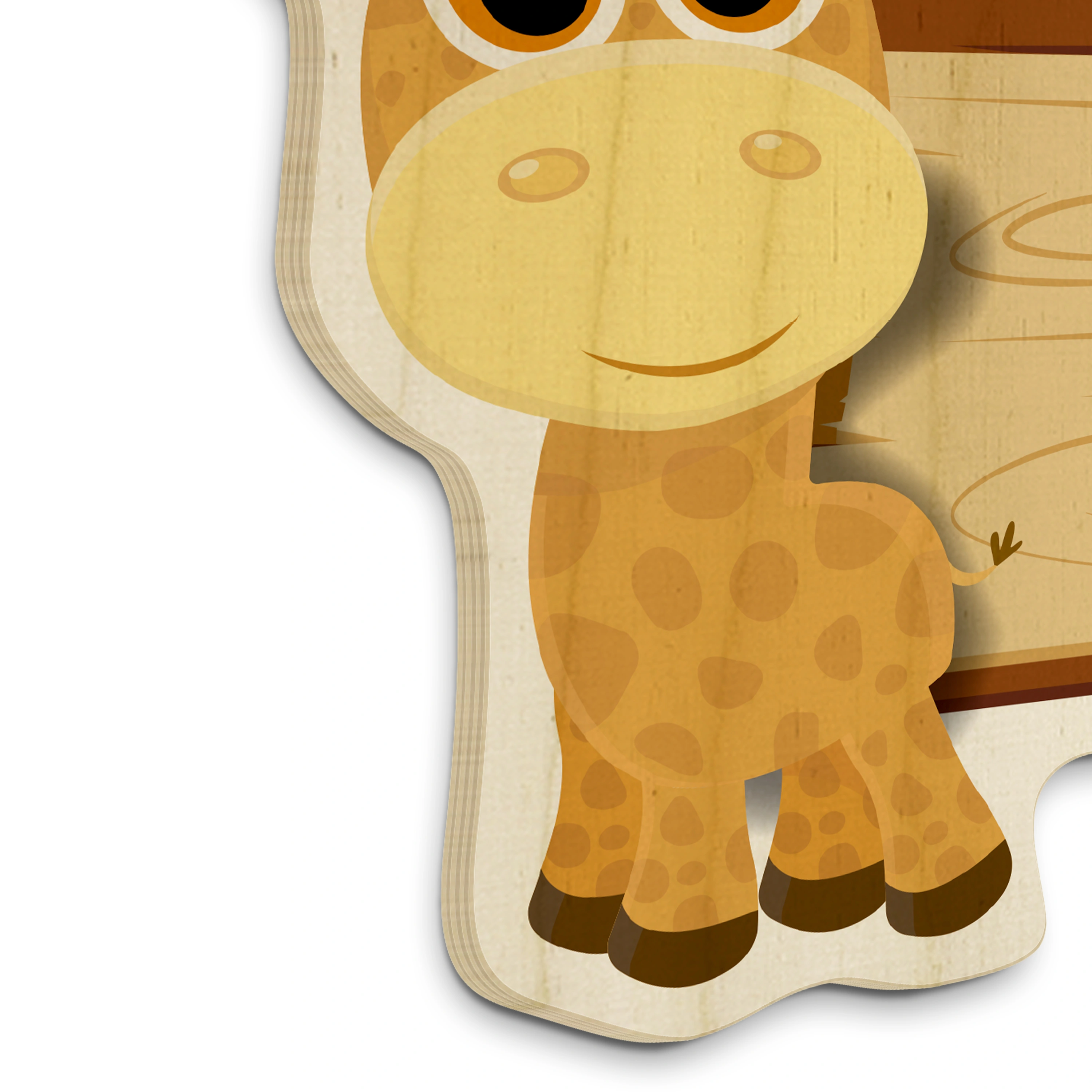 Personalisiertes Holz-Türschild mit Namen (Motiv: Giraffe)