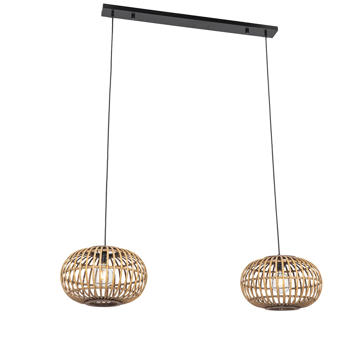 Oosterse hanglamp bamboe 2-lichts - Amira