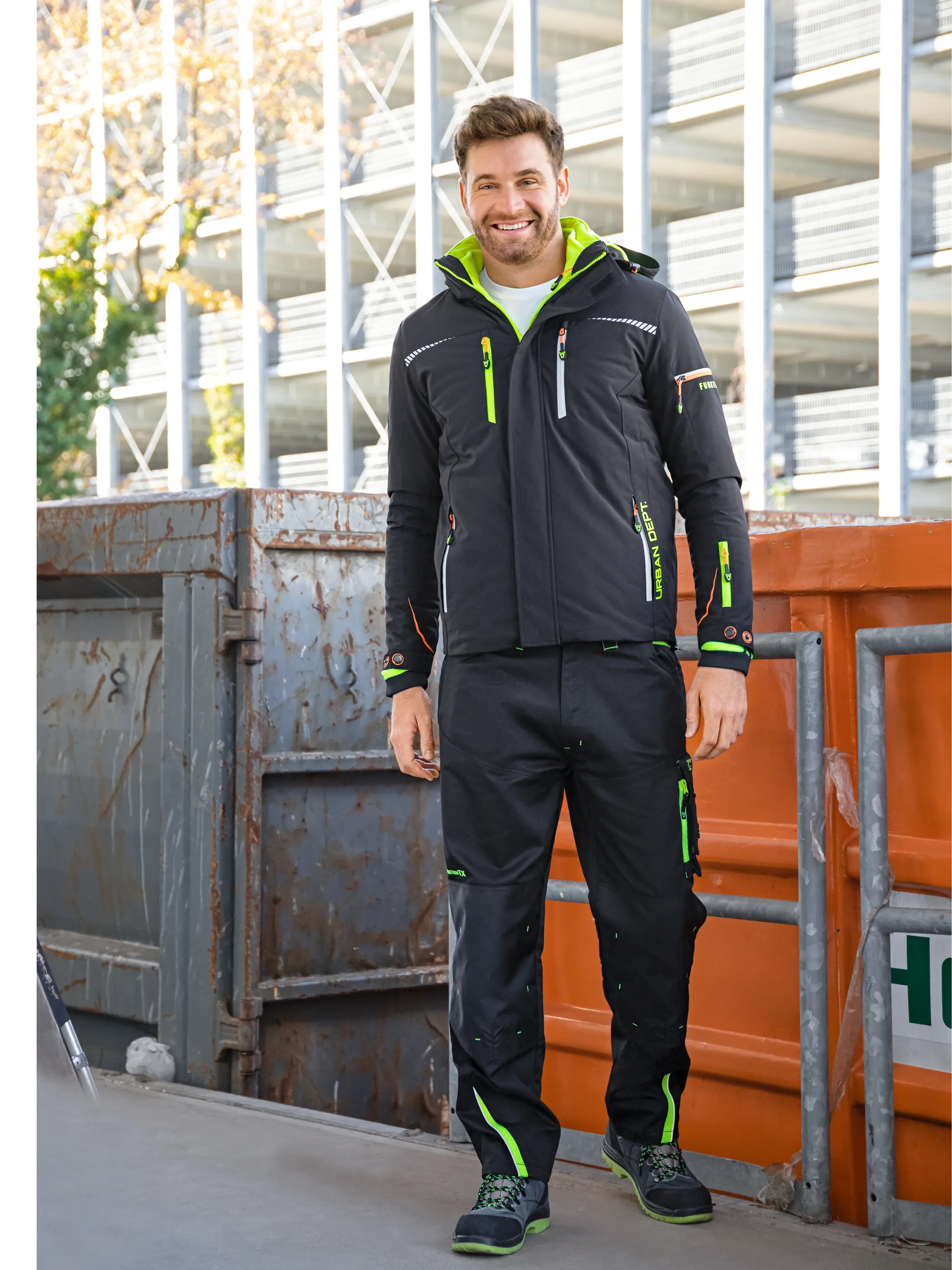 Herren Thermo Arbeitsjacke mit Neondetails