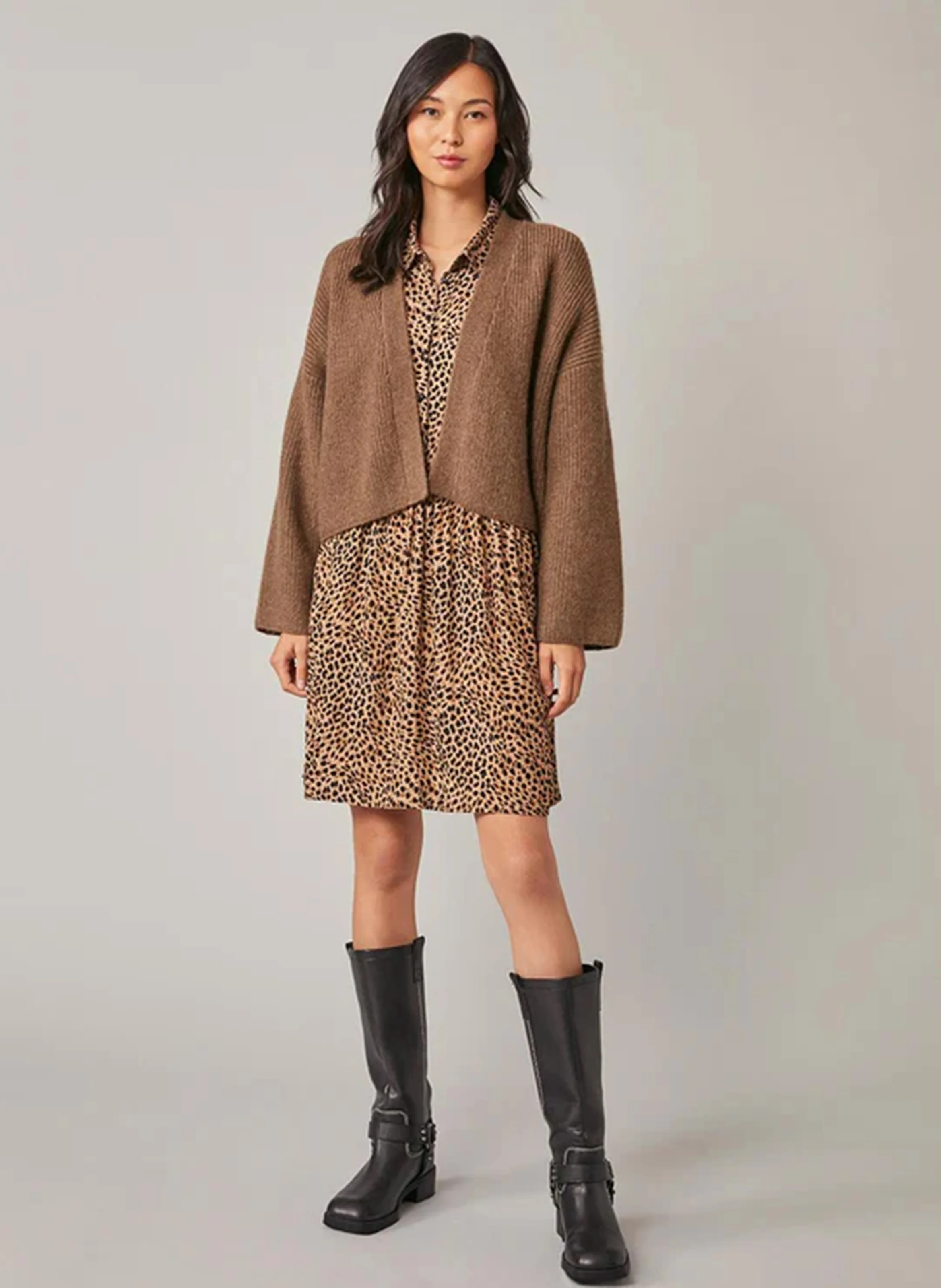 ERICA - Gilet ample en laine mélangée| Beige