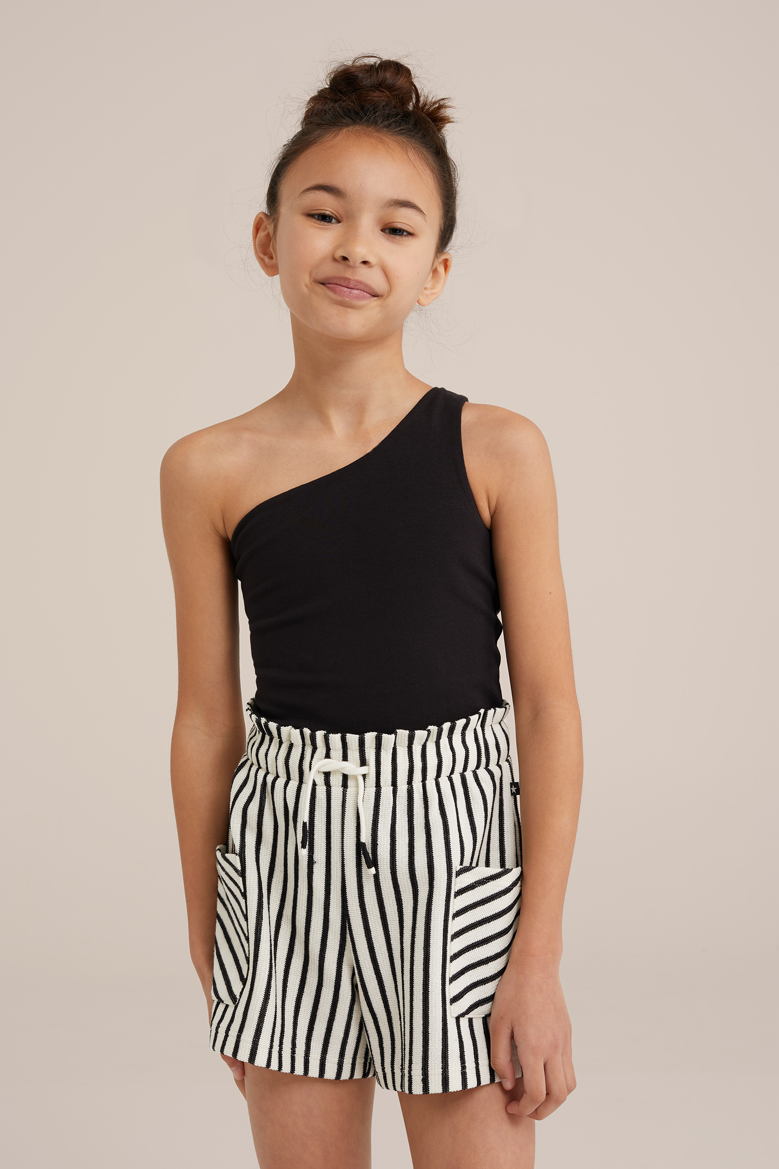 Meisjes one-shoulder top WE Fashion Zwart