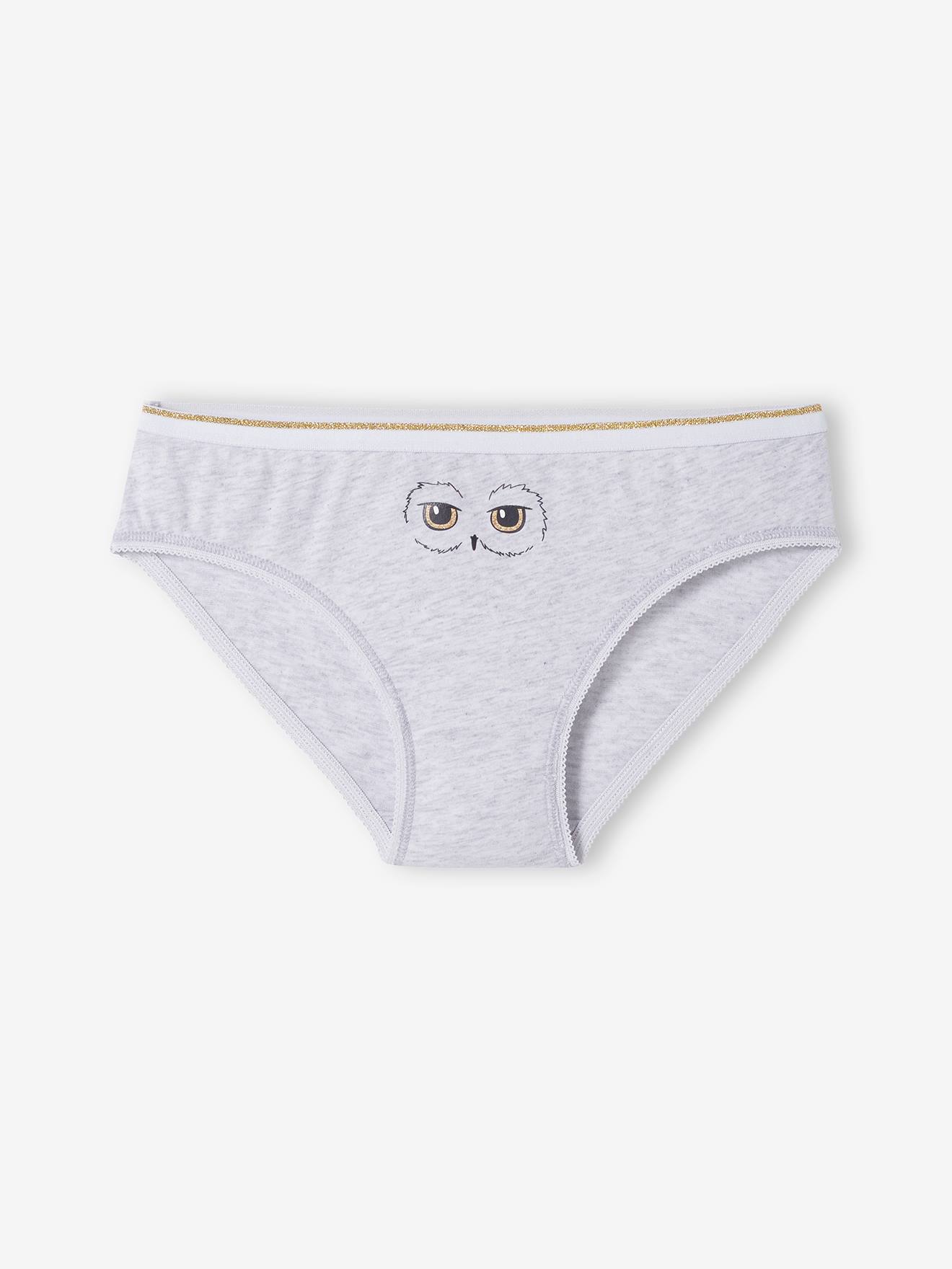 Pacote com 3 calcinhas lisas cinza-claro com estampas do Harry Potter®