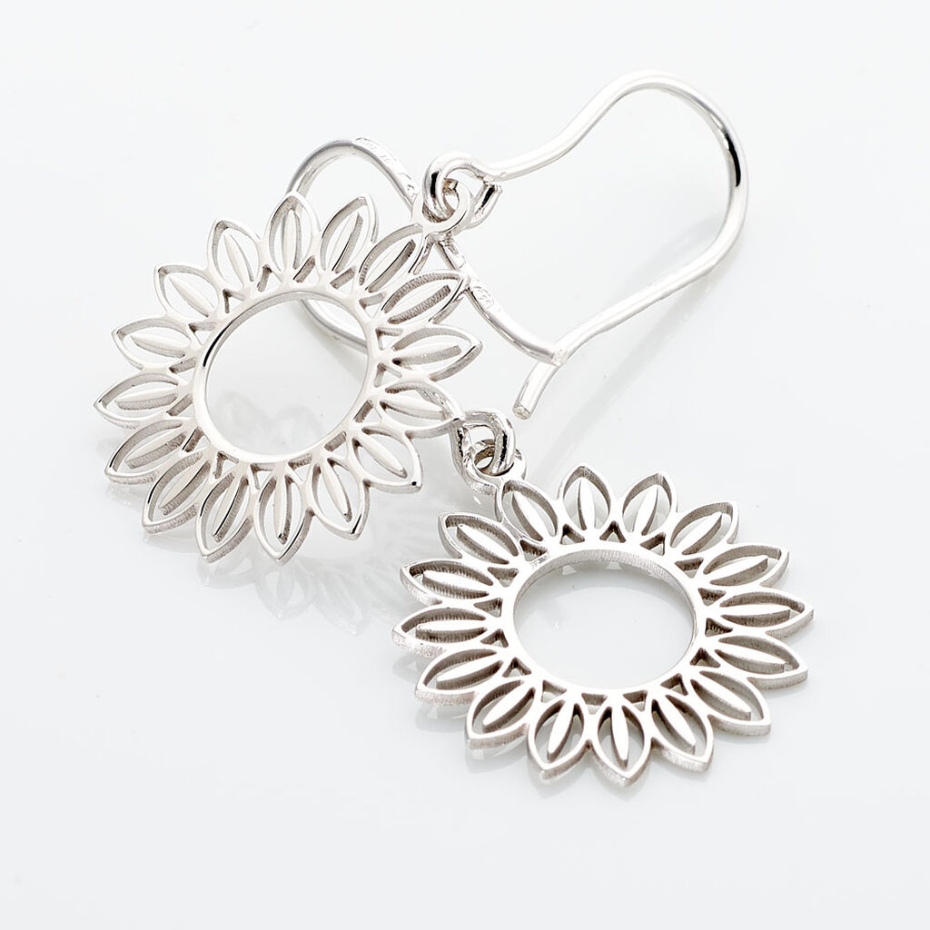 Boucles D'oreilles Pendantes Ombelline Argent Blanc