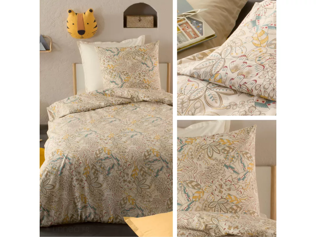 Housse de couette 200x200 cm coton SACHA écru Naturel