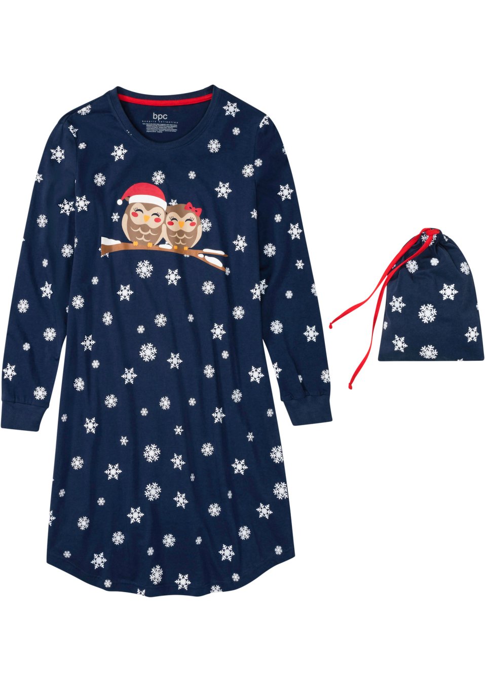 Chemise de nuit avec pochon cadeau en coton