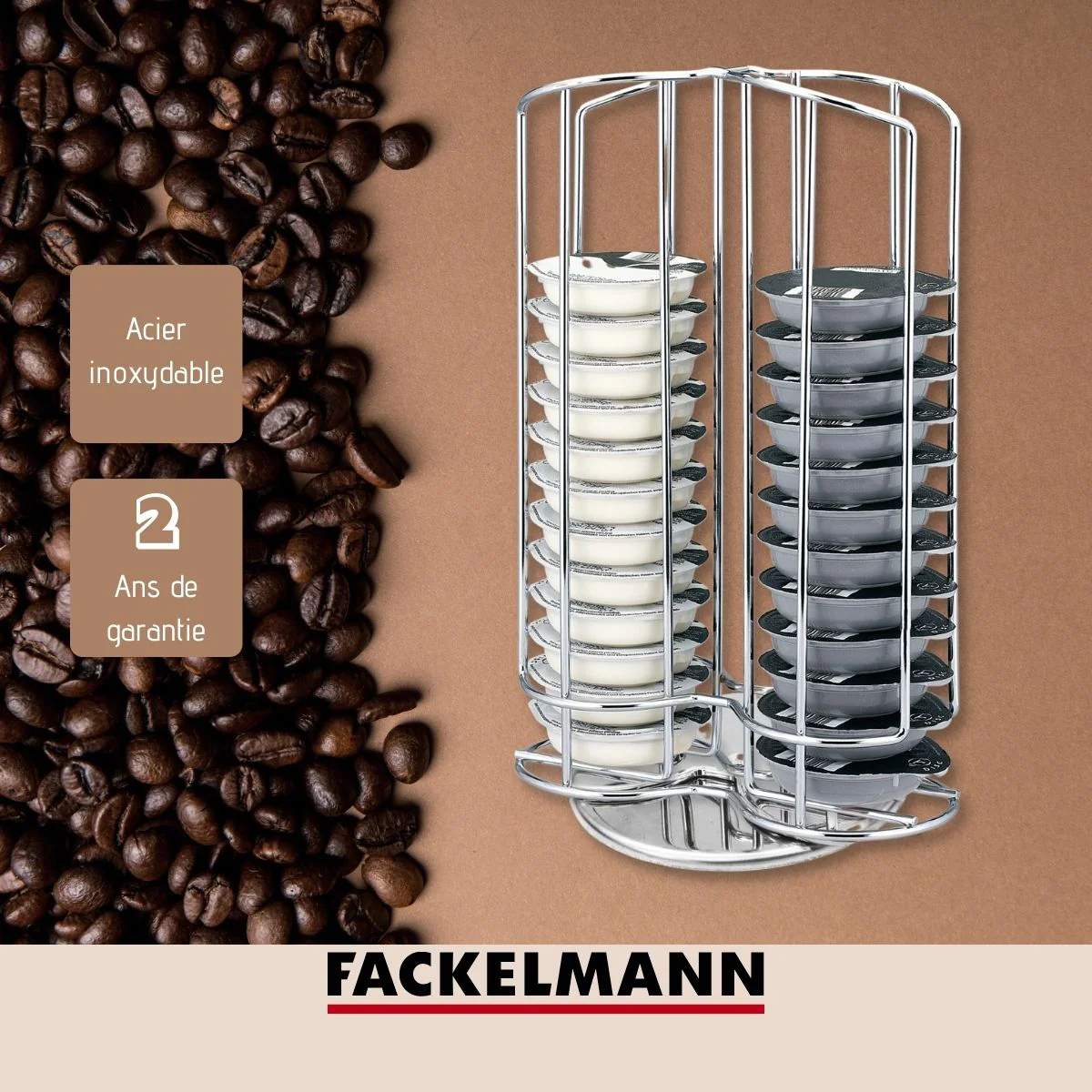 Porte capsules Tassimo rotatif Petit Déjeuner Fackelmann