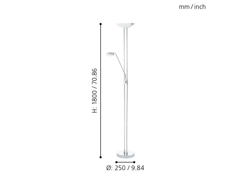 EGLO BAYA 1 GULV LED 20/2,5/2,5W KROM