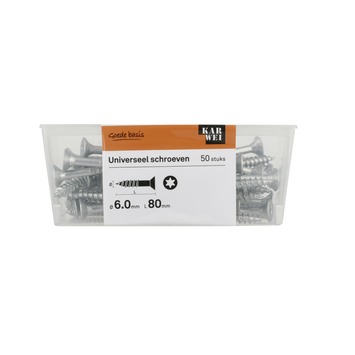 KARWEI unischroef platkop verzinkt 6x80 mm (50 stuks)
