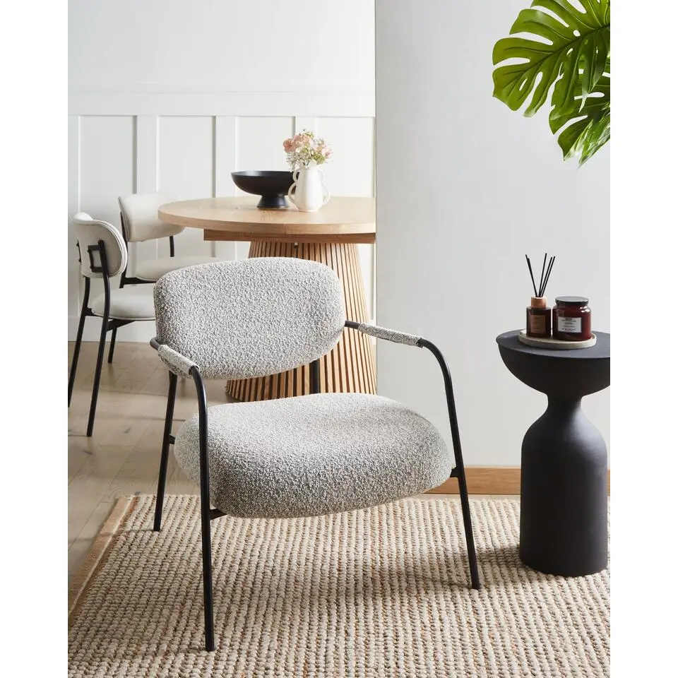 AUSVIKA - Fauteuil - Zwart/Wit - Polyester