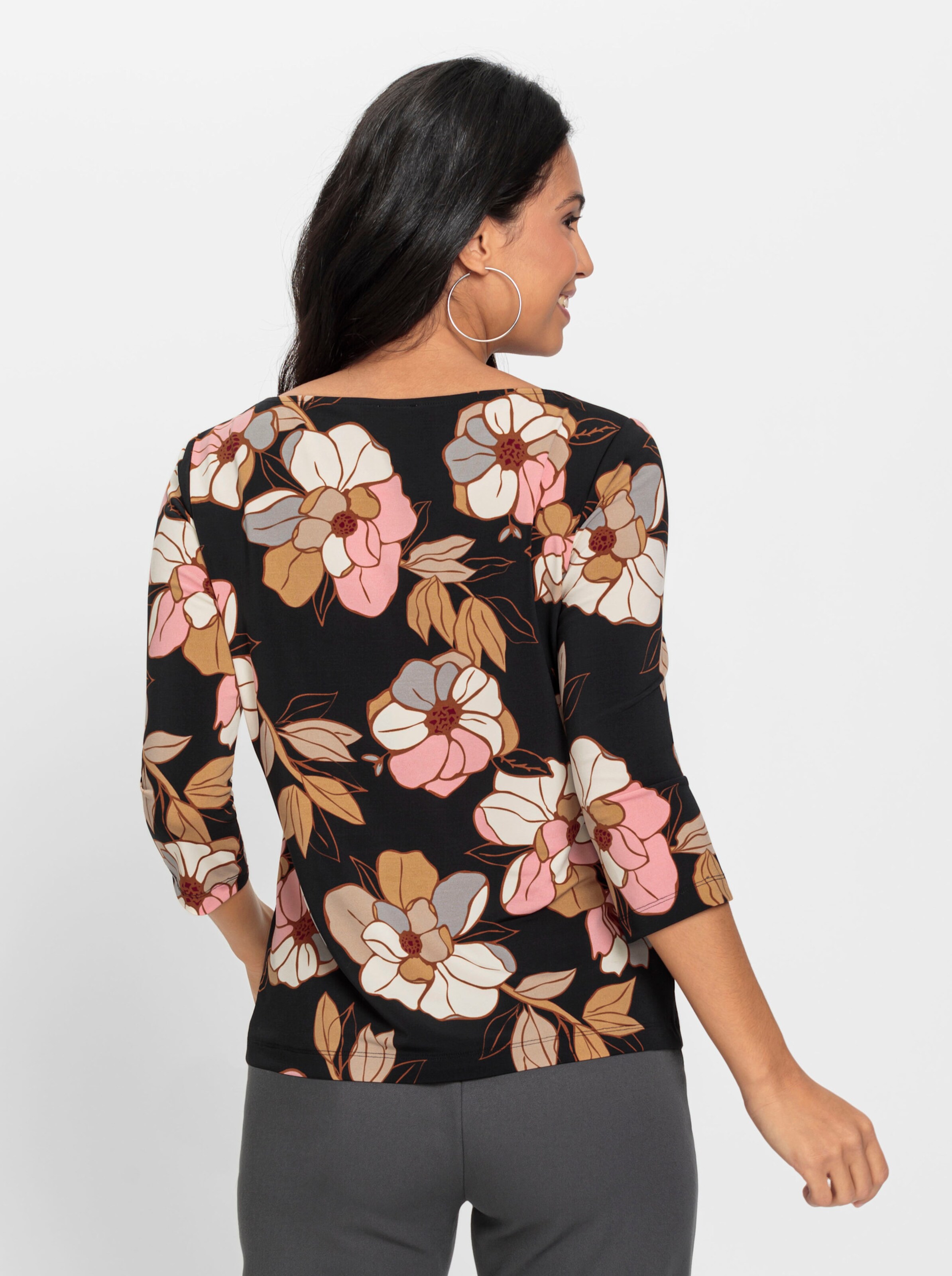 Shirt in schwarz-bedruckt