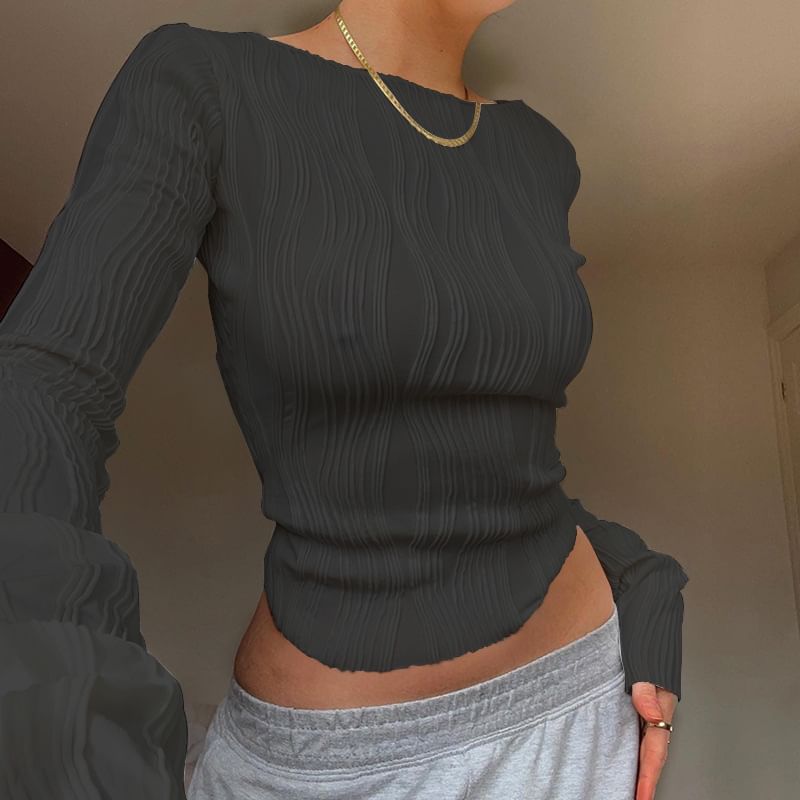 Sugarcoat - Lange mouwen / korte mouwen effen crop top / tube top / mini kokerrok