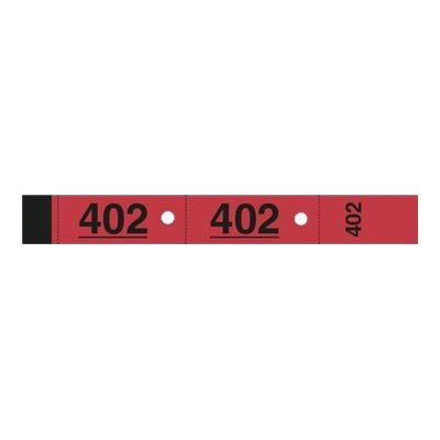ELVE - Carnet de 50 tickets de vestiaire 3 volets - 30 x 200 mm - numéroté - rouge
