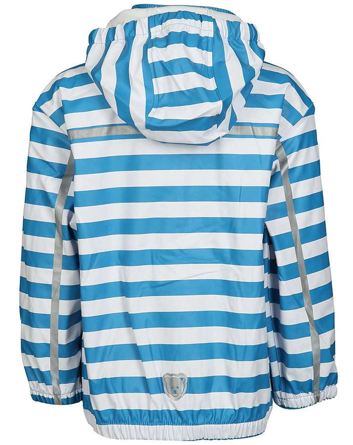 Regenjacke STRIPES ALLOVER mit abnehmbarer Kapuze in blau/weiß