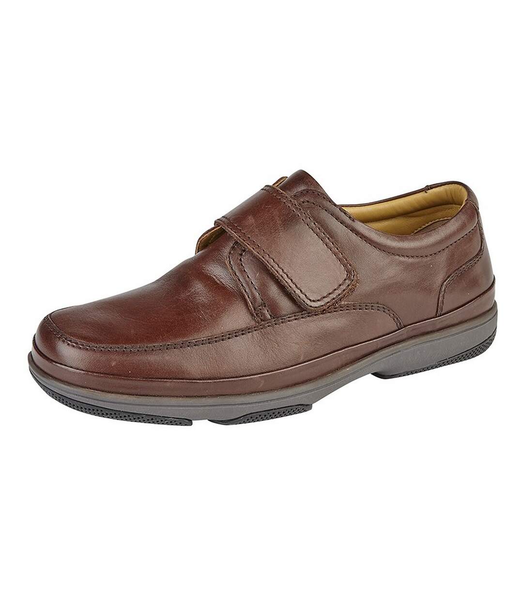 Roamers - Chaussures élégante  en cuir pour pied large - Homme (Marron) - UTDF1692