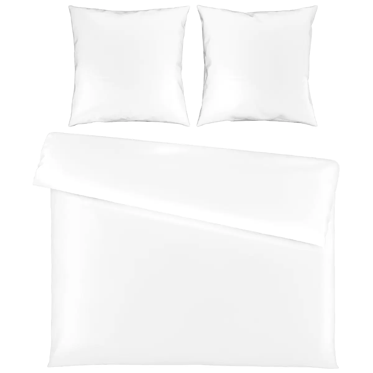 Bettwäsche-Set Satin uni Lydia weiss
