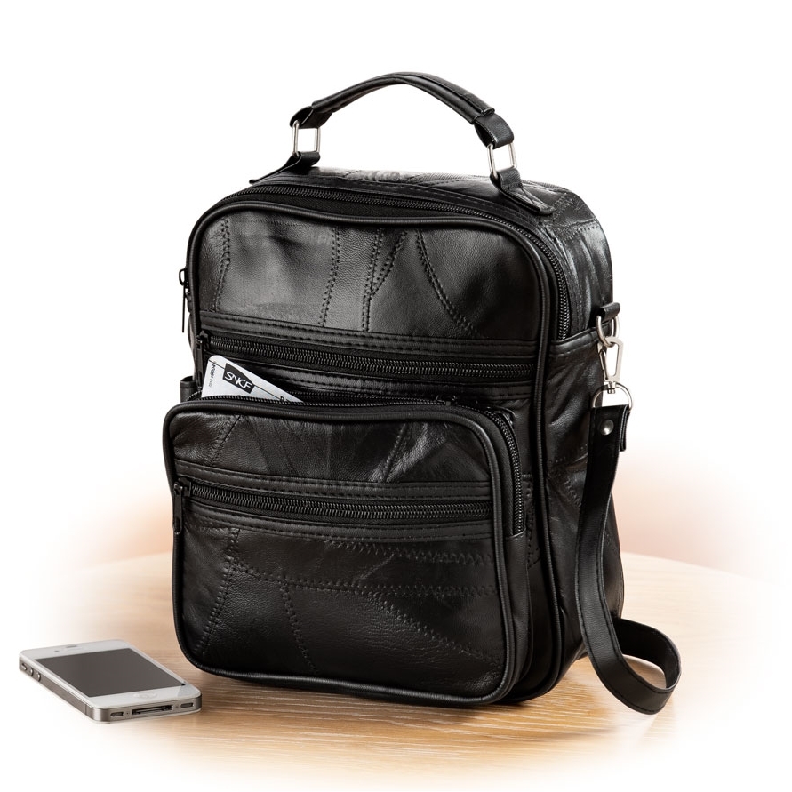 Sacoche homme cuir noir