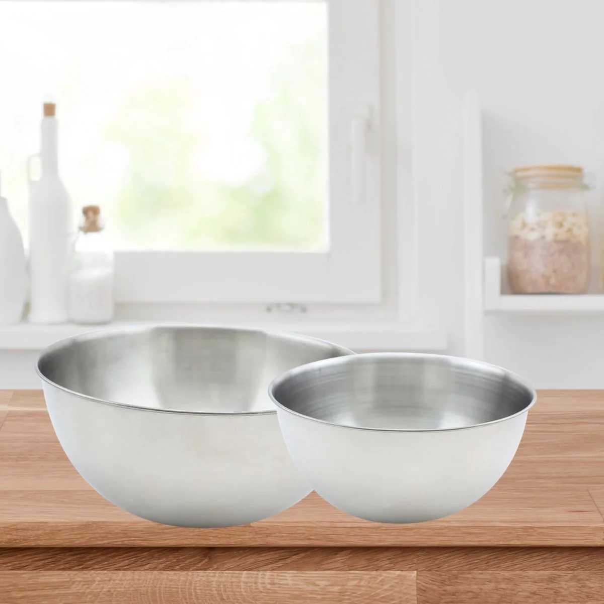 Set de 2 bols à mixer en inox 20,5 et 25 cm Basic Fackelmann