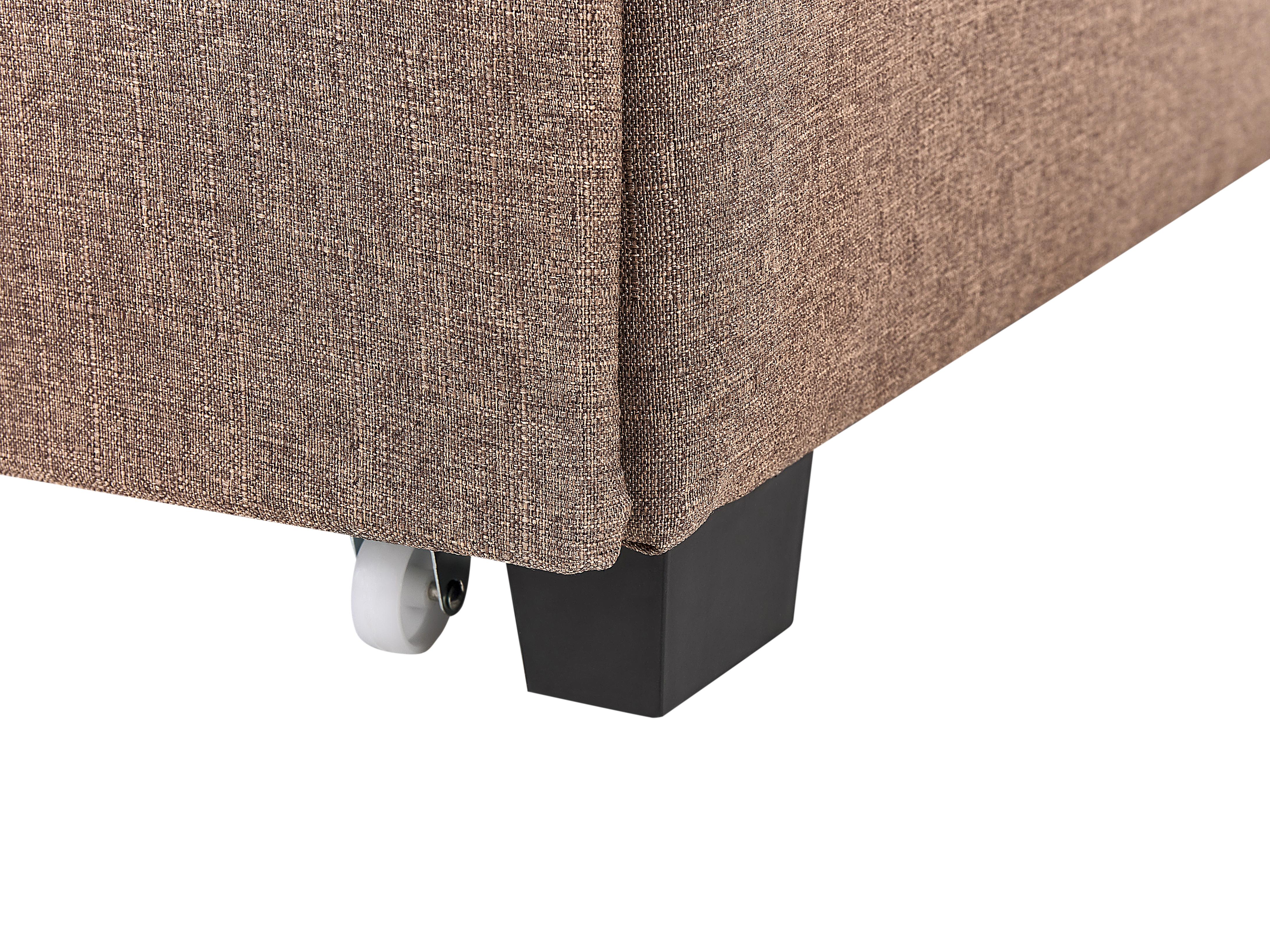 Bed met opbergladen Stof LA ROCHELLE 180 x 200 cm Bruin