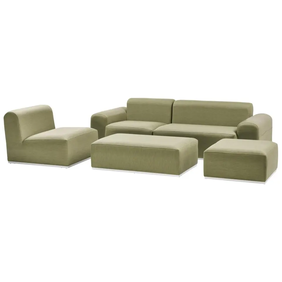 BATTIFOLLO - Loungeset modulair 7-zits - Olijfgroen - Olefine