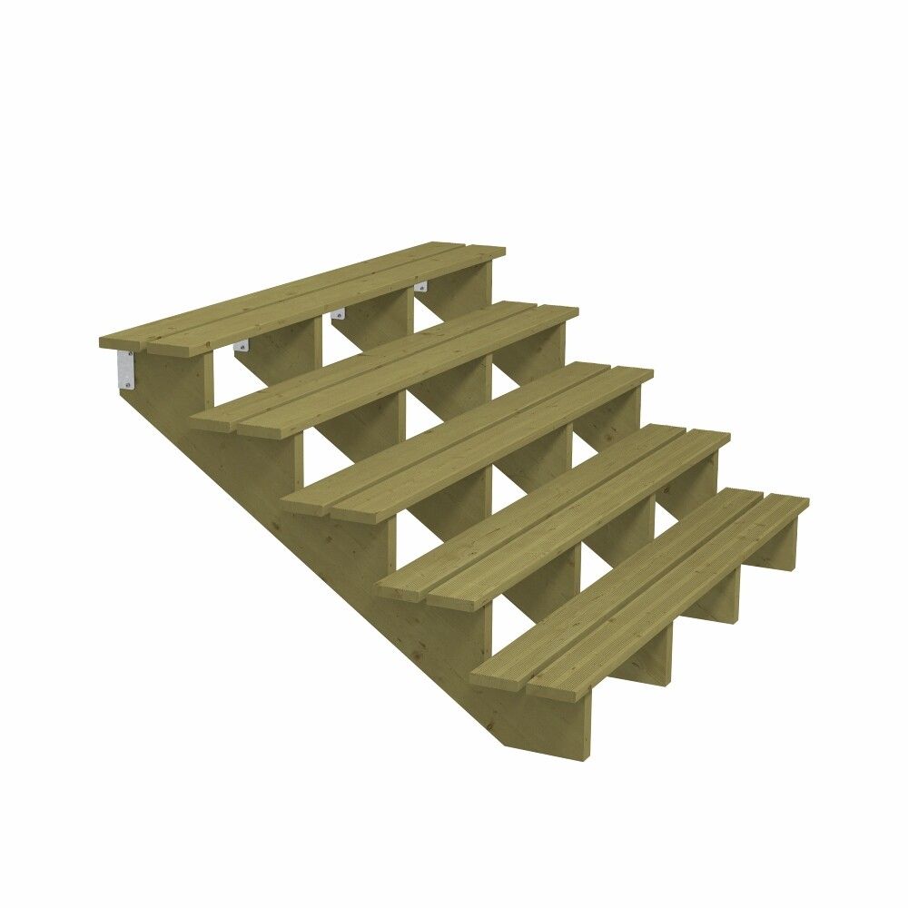 TERRASSETRAPP PLUS 5-STEG 34,2° TRYKKIMPREGNERT 126X88X180CM