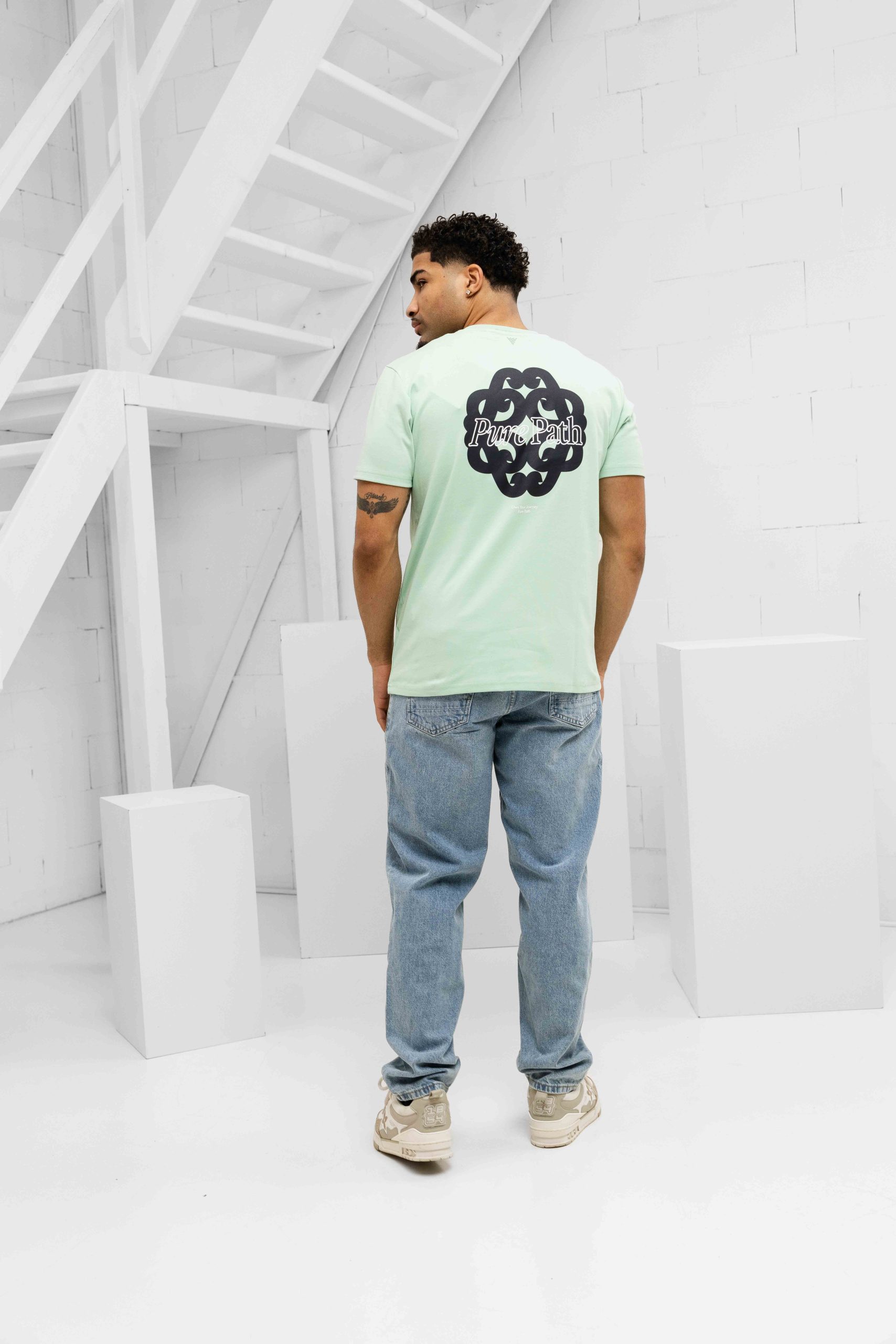 Pure Path Bold Emblem T-Shirt Heren Lichtgroen
