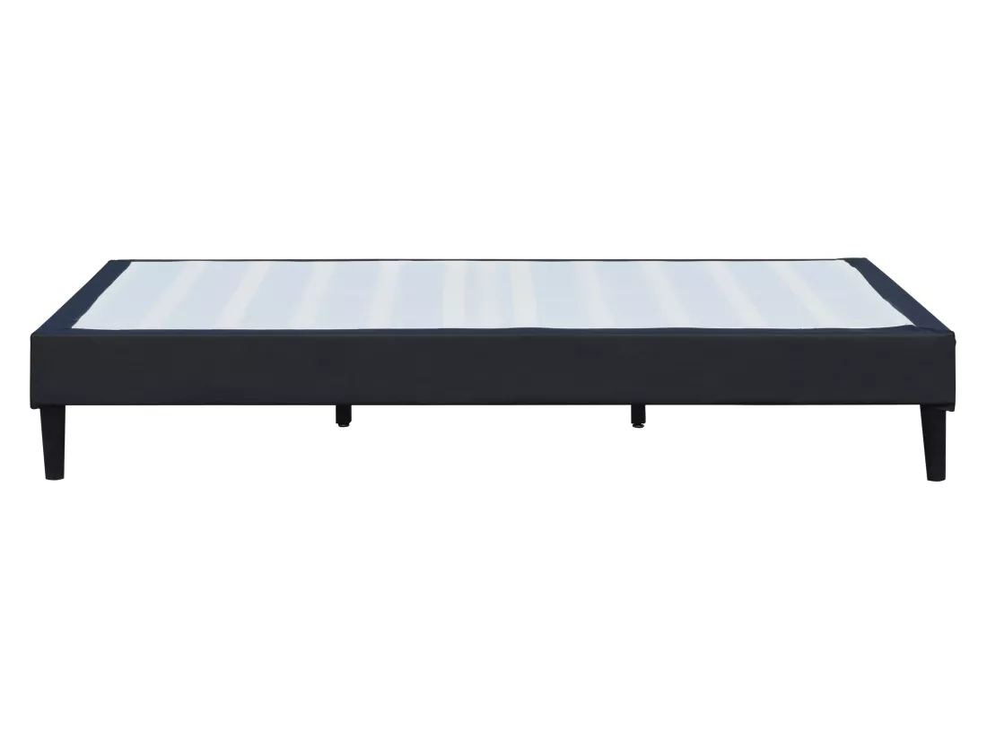 Sommier 140x190 cm Tapissier déhoussable housse lavable noir + Pieds en 20 cm 2 x 13 Lattes - Opale- 