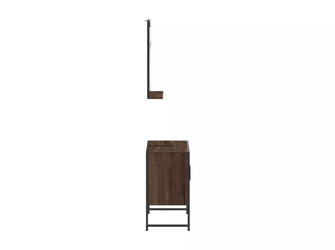 Ensemble d'armoires de salle de bain 2 pcs chêne marron