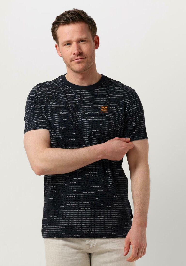 PME LEGEND blauwe pme legend t-shirt short sleeve r-neck single jersey melange