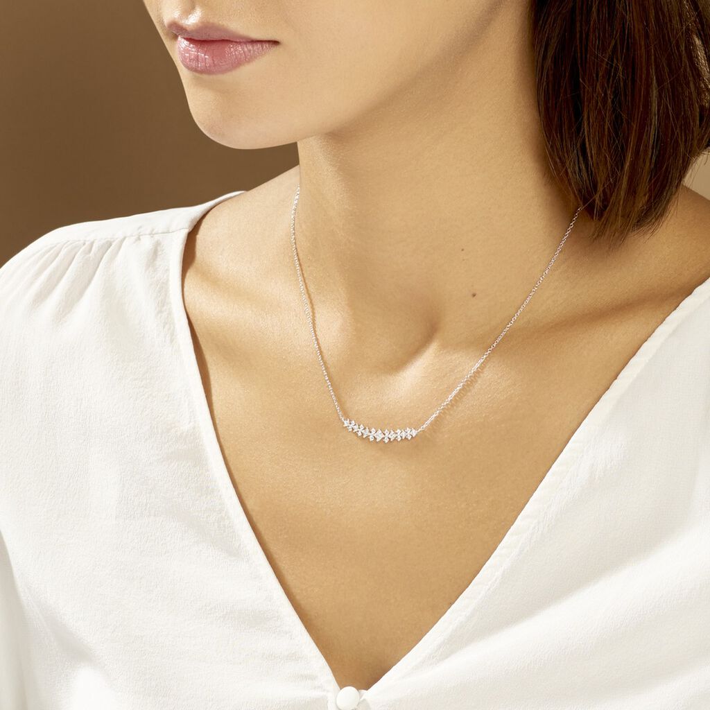 Collier Monique Argent Blanc Oxyde De Zirconium