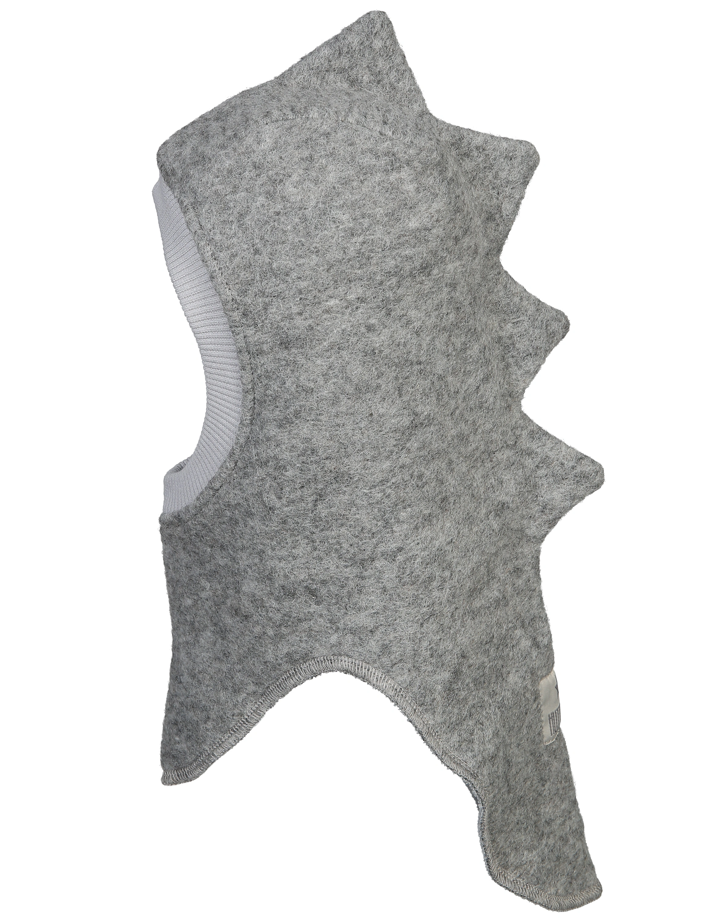 Filz-Schlupfmütze DINO mit Wolle in light grey
