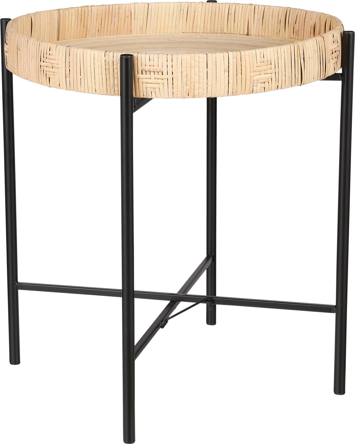 Mica Decorations bijzettafel Kaj naturel / zwart D 44 H 39,5 cm