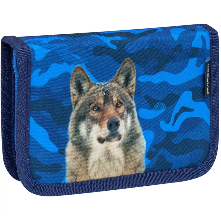 Belmil Schulranzen Mini Fit Schulranzen Set 5-teilig mit Brustgurt Alpha Wolf